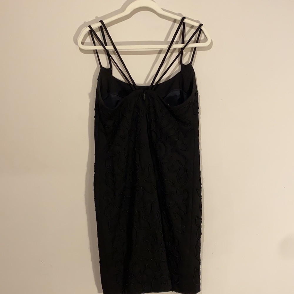 Vintage 70’s Travilla Strappy Black Cocktail Dress - Picture 5 of 10